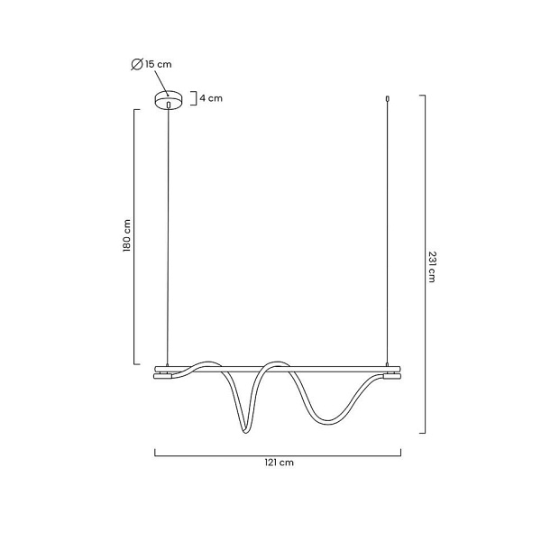 Lampa wisząca SERPIENTE 120 złota - Moosee